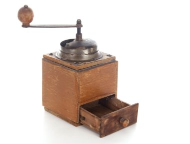 beyaz üzerine Kahve değirmeni