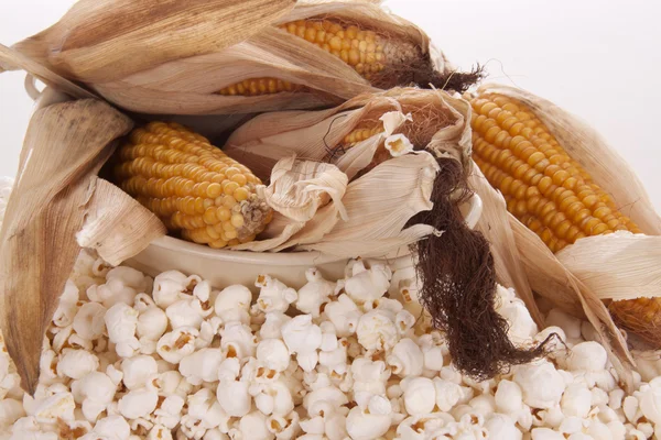 Mais and popcorn — Stock Photo, Image