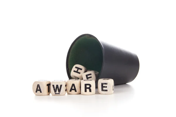 Aware in dices — Stock Photo, Image