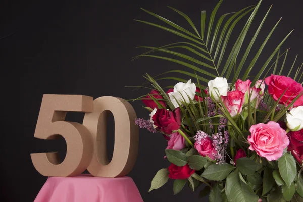 Happy birthday with roses — Stock Photo, Image