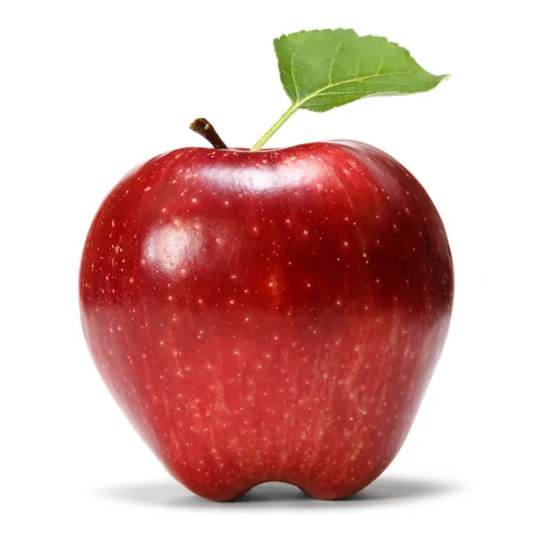 Apfel mit Blatt — Stockfoto