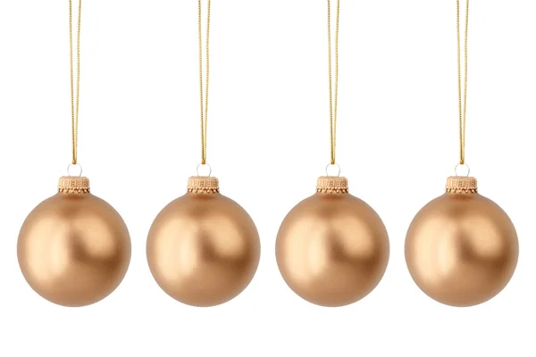 Goldene Weihnachtskugeln — Stockfoto