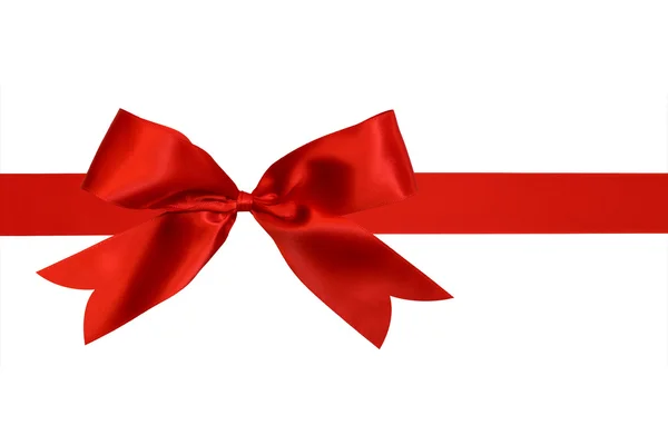 Red ribbon with bow — Stock Photo, Image