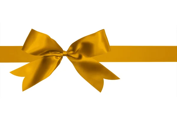 Gold ribbon and bow — Stock Photo, Image