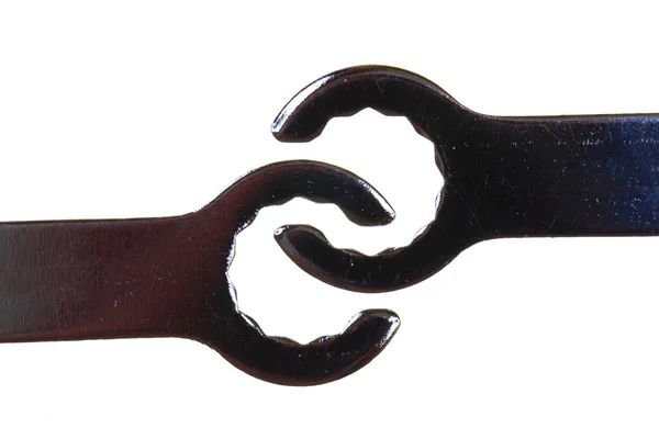 Duas chaves usadas pela mecânica da bicicleta . — Fotografia de Stock