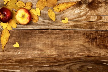 eski ahşap sonbahar yaprakları