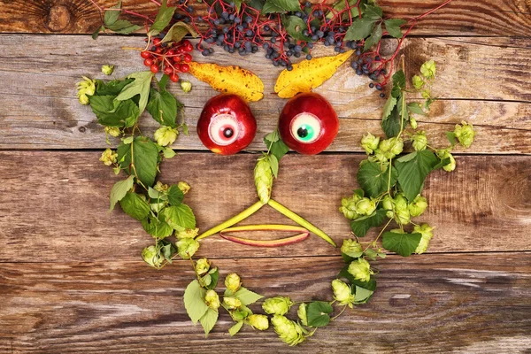 Face out of fruits and plants — Stock Photo, Image
