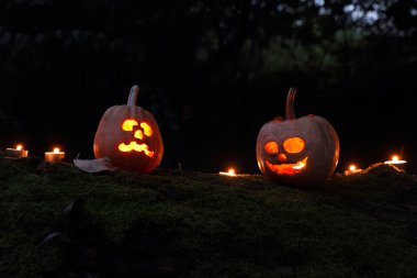 Cadılar Bayramı Balkabağı ve mumlar