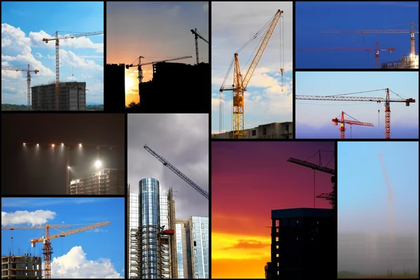 Collage illustration af byggeri - Stock-foto