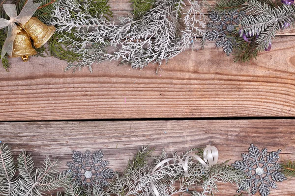 Navidad ramas perennes marco — Foto de Stock