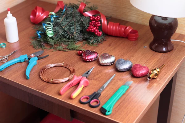 Couronne de Noël bricolage — Photo