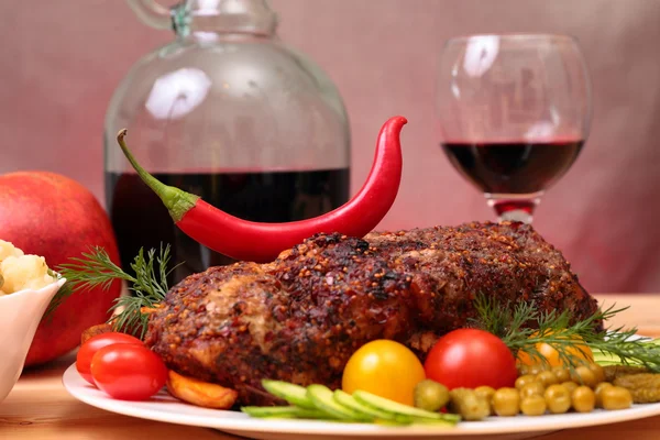 Appetizing roasted fillet of pork — Stock Photo, Image