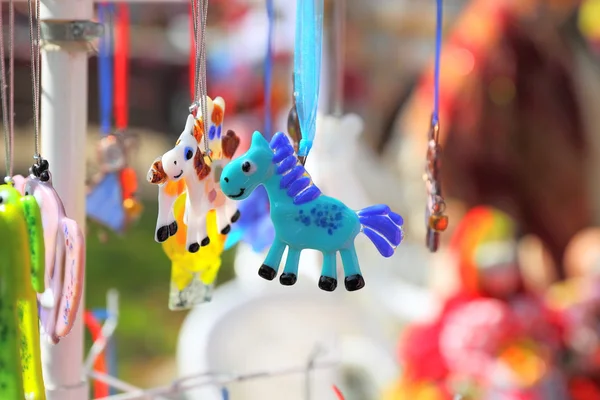 Funny glass horse figurines — Stock Photo, Image