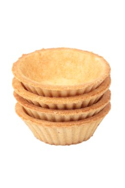 beyaz boş tartlets yığını