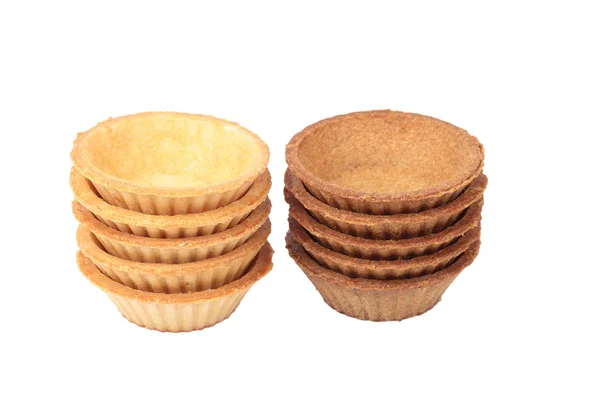 Stapel leeg lichte en donkere tartlets — Stockfoto