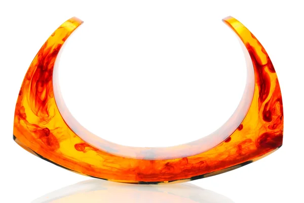 Artificial amber bracelet on white — Stock Photo, Image