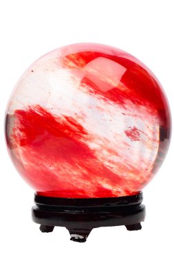 Red crystal ball on the stand clipart