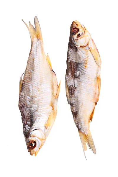 Doi pești uscați izolați pe alb — Fotografie, imagine de stoc