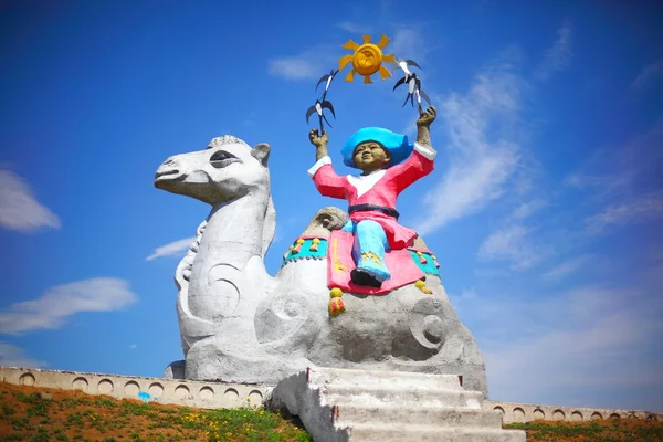 Rzeźba "mała karawana mistrza", Kazachstan — Zdjęcie stockowe