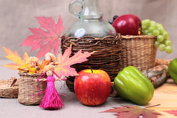 Still-life with straw dolls — Stock Photo, Image