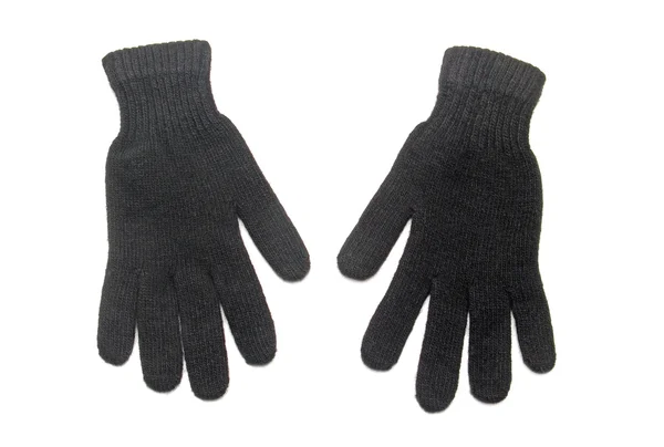 Black wool gloves — Stock Photo, Image