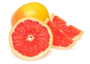 Beyaz arkaplanda greyfurt