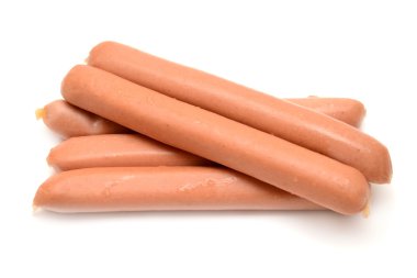 beyaz arkaplanda sosis