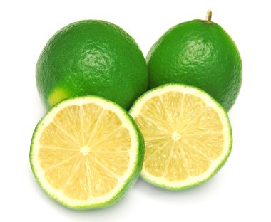 Limes beyaz zemin üzerine