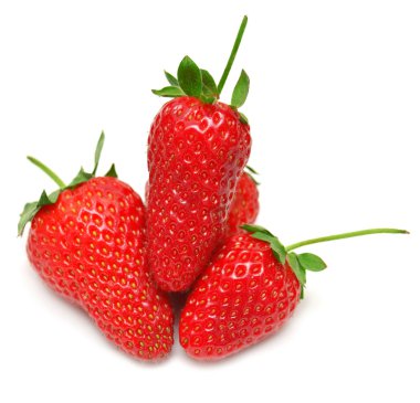 Beyaz arkaplanda çilek