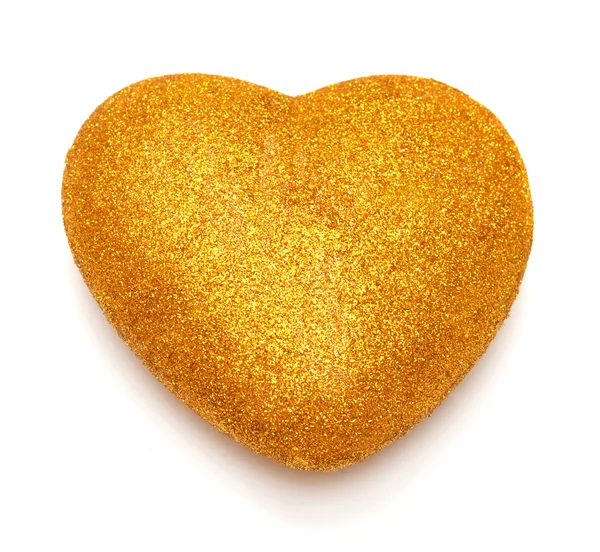 Golden christmas heart — Stock Photo, Image