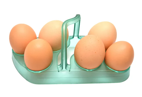 Eier in einem Tablett — Stockfoto