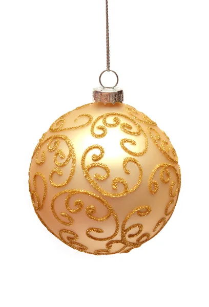 Yellow christmas ball — Stock Photo, Image