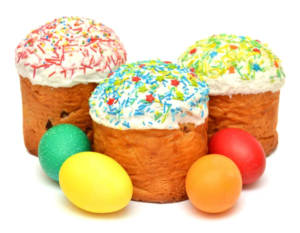 Dekore edilmiş yumurtalı Paskalya kek — Stok fotoğraf
