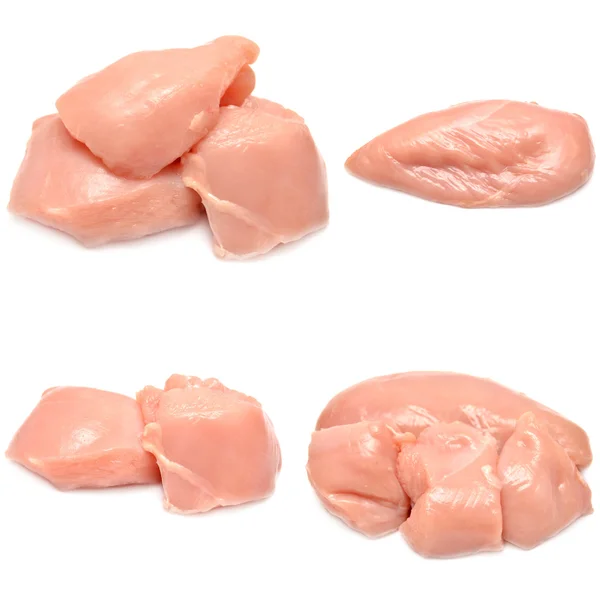 Collection raw chicken fillets — Stock Photo, Image