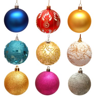 Collection of christmas balls  clipart