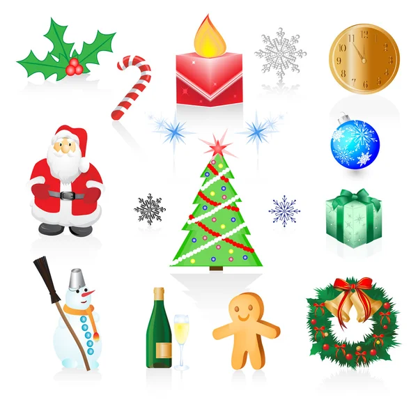 Christmas and New Year icons, eps 10 — Stock Vector