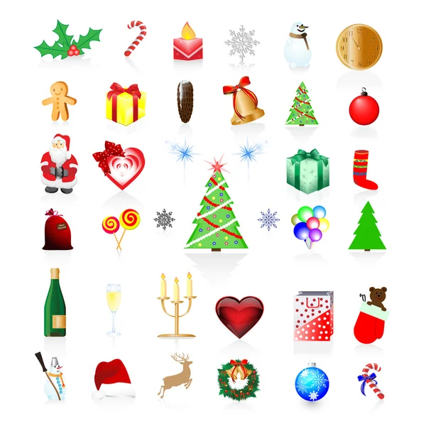 Christmas and New Year icons, eps10 — Stock Vector