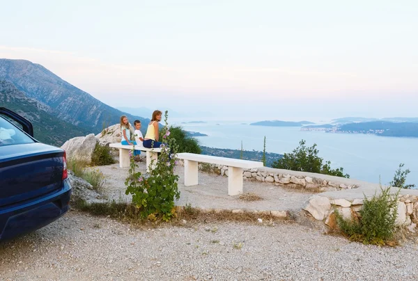Gözlem alanı ve deniz günbatımı (Hırvatistan) — Stok fotoğraf