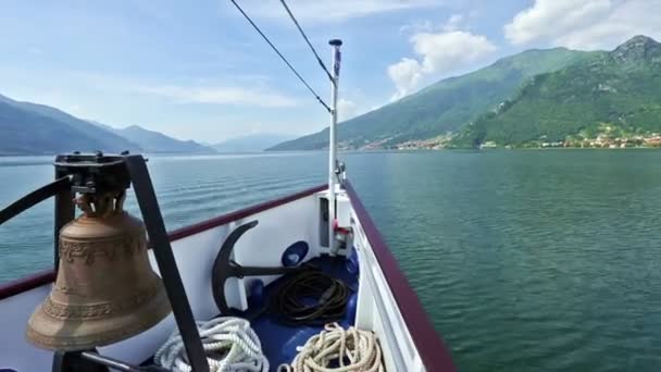 Lago de Como (Itália) vista do navio — Vídeo de Stock