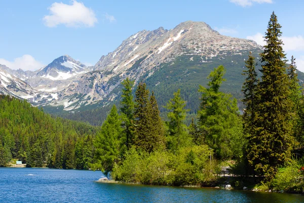 Strbske Pleso (Eslovaquia) vista de primavera . — Foto de Stock