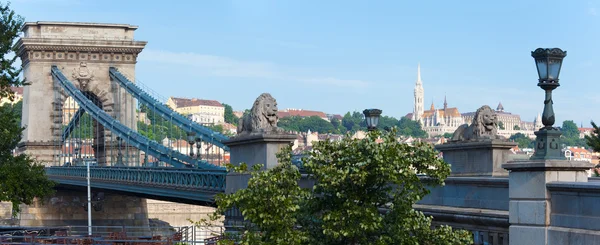 Budapesti Lánchíd megtekintése — Stock Fotó