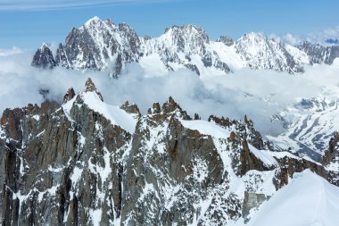 Mont blanc Dağı massif (aiguille du midi Dağı, görünümden f