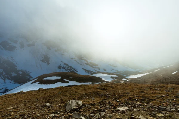 Akşam sisli dağ manzarası (Timmelsjoch, Avusturya )