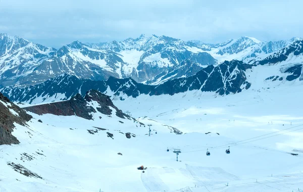 Mountain view od karlesjoch kabel vlek horní stanice — Stock fotografie