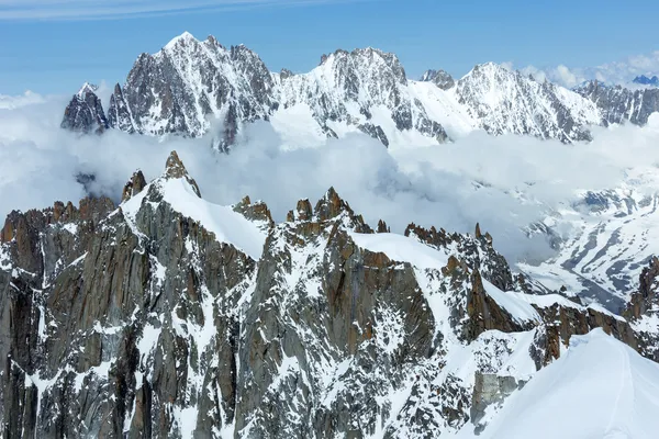 Ορεινός όγκος Mont blanc (άποψη από aiguille du midi mount, f — 图库照片