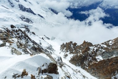 Mont blanc Dağı massif (aiguille du midi Dağı, görünümden f