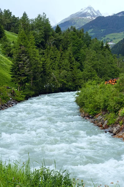 Silvretta Alpy v létě pohled, Rakousko — Stock fotografie
