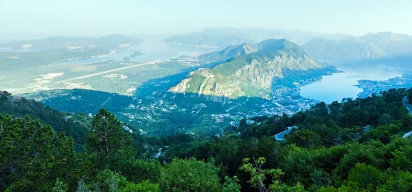 Bucht von Kotor Sommer Morgen Ansicht (Montenegro) — Stockfoto