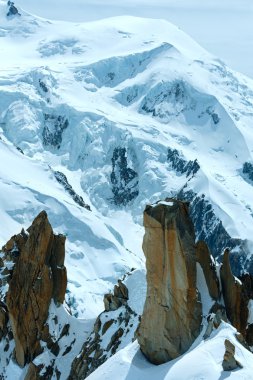 Mont blanc Dağı massif (aiguille du midi Dağı, görünümden f