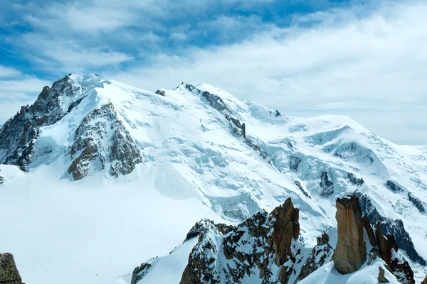 Mont Blanc maciço da montanha (vista de Aiguille du Midi Mount, F — Fotografia de Stock